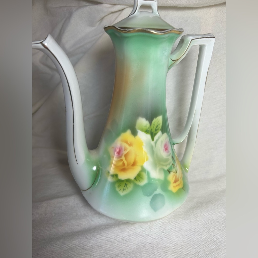 Antique PT Tirschenreuth Barvarian Hand-Painted Teapot
